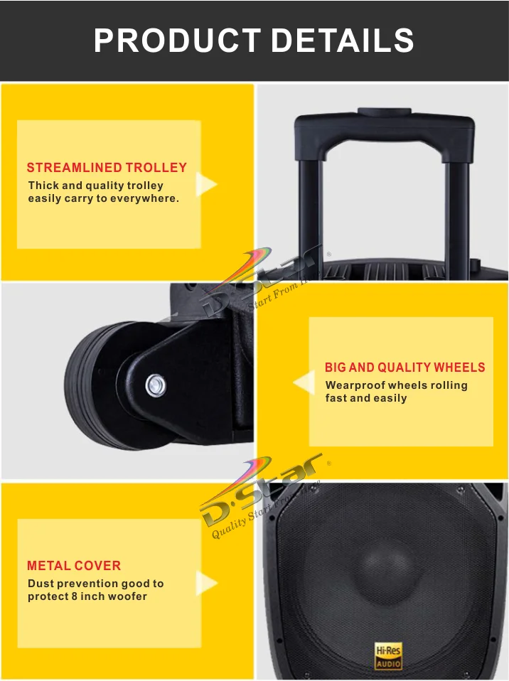 active wireless fm radio hifi tower speaker bluetooth and mic - ANKUX.COM