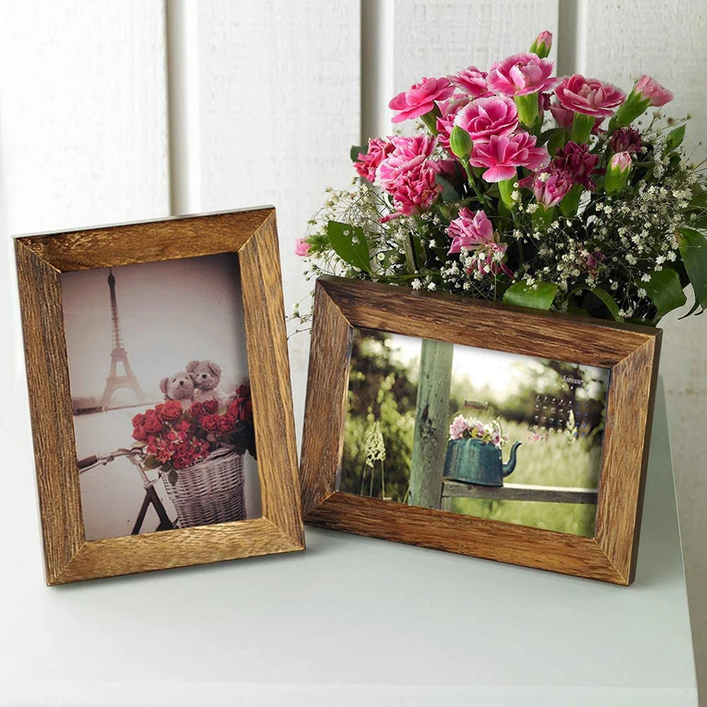 PHOTA Pack of 2 Solid Wood Picture Frame 4x6 Picture Frame for Tabletop Display