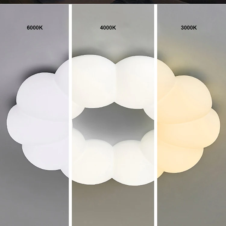 Living room flower PE diffuser wide light emitting dimmable LED chandelier pendant light