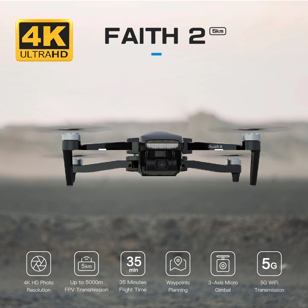 DF808FAITH 2 UAV GPS positioning anti-shake 4K HD 5G WIFI 3-Axis Micro Gimble  aerial photography drone details