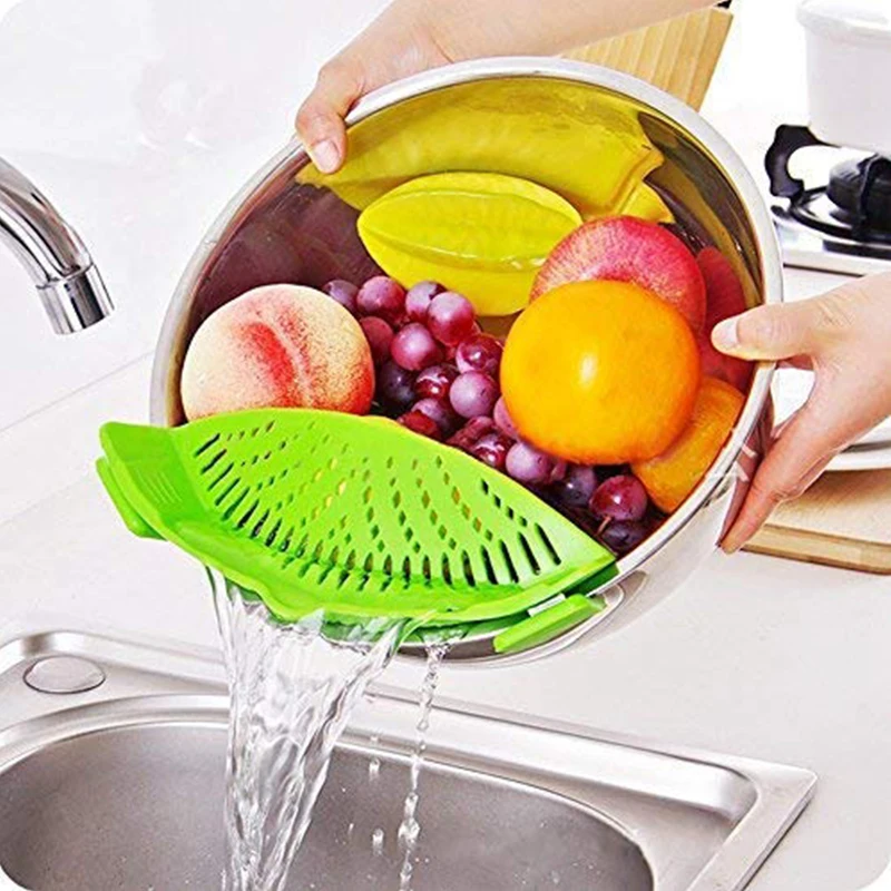 Multi Colors Kitchen Strainer Silicone Colander Strainer Fits All Pot ...