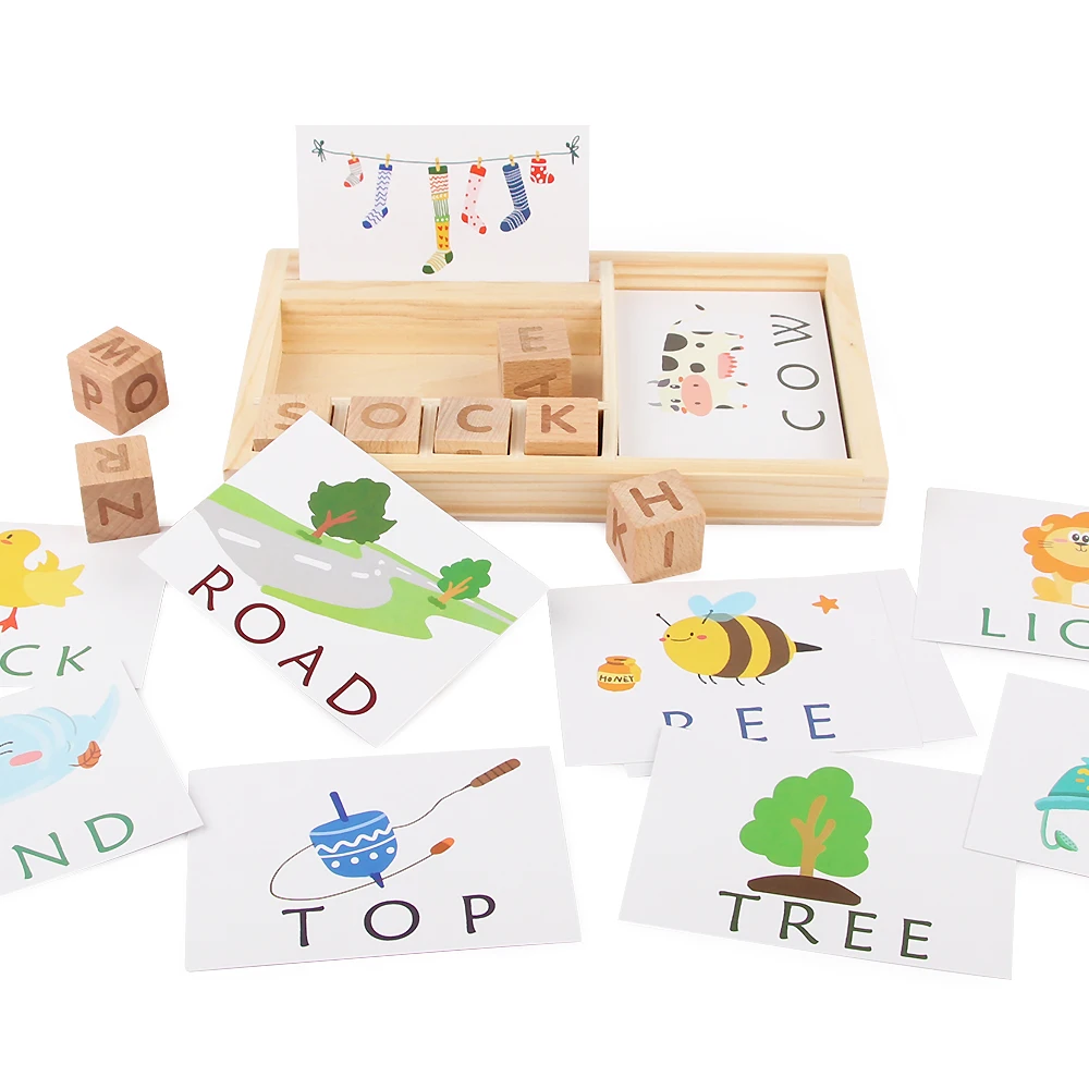 Educational Abc Wooden Letters Spelling Learning Games Kindergarten ...