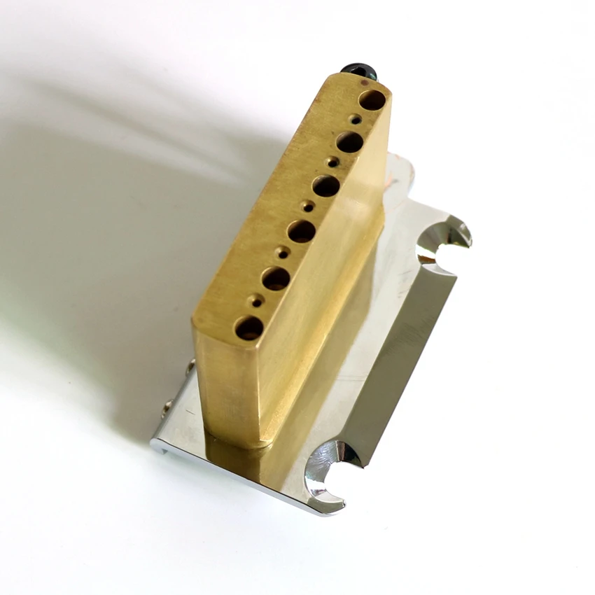 Full Size Solid Brass Block Guitar Tremolo Bridge With Brass Roller
