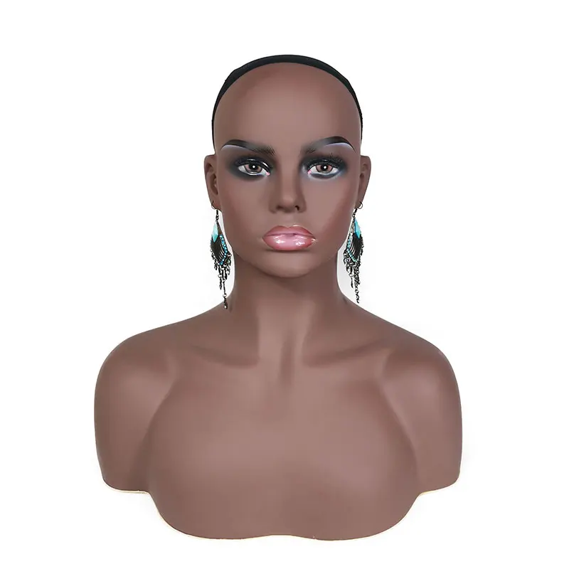 Pvc Female Mannequin Head With Shoulders For Wig Display Jewellery