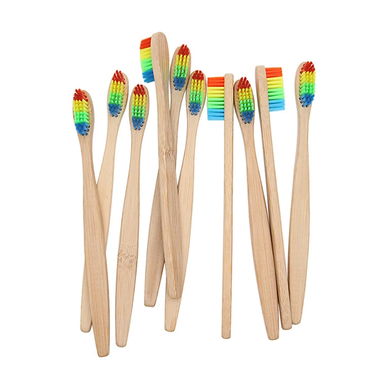 
China Manufacturer Eco Organic Custom Color logo Biodegradable Charcoal Bamboo Toothbrush with FDA Certification 