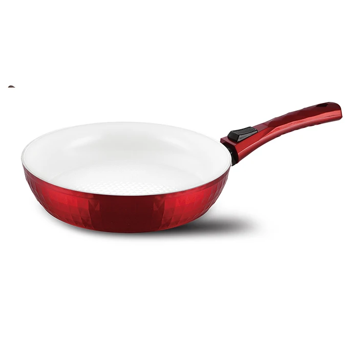 Aluminum Die Cast 3d Diamond Frying Pan Ceramic Coating With Removable