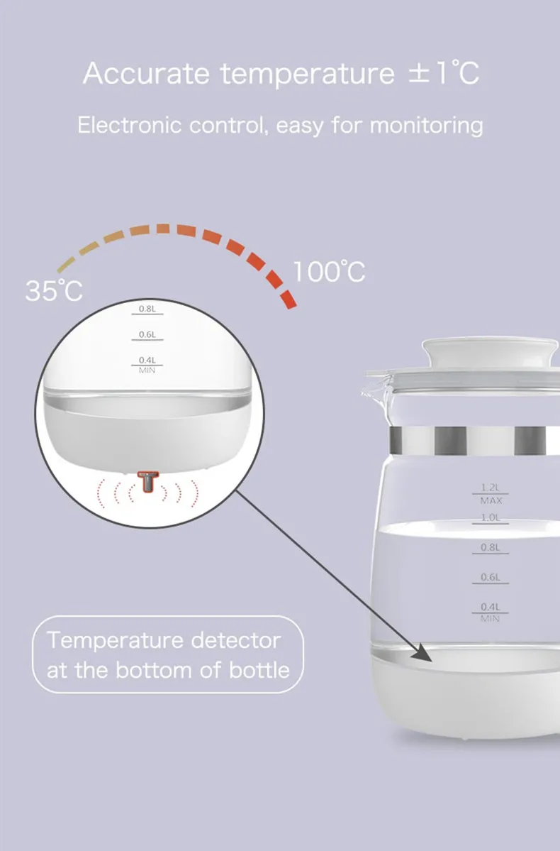 Hot Selling Electric Glass Baby Water Kettle Milk Bottle Warmer