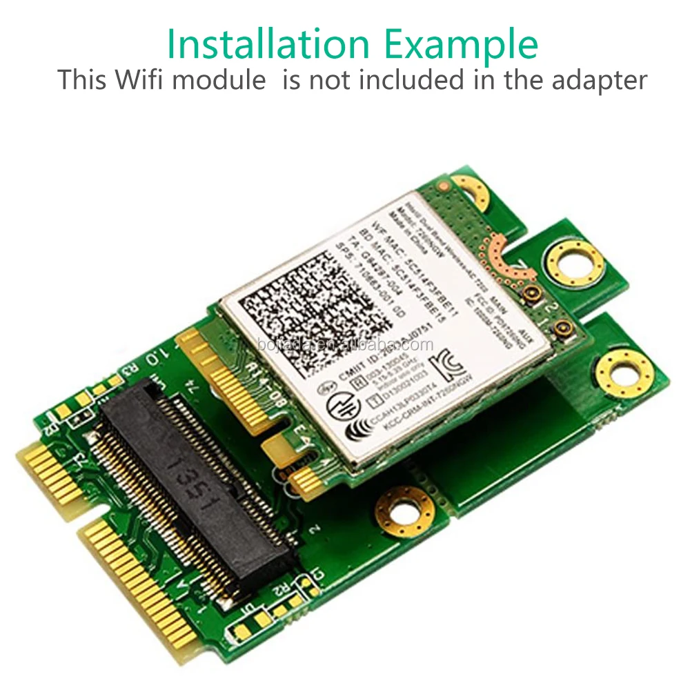 Ngff M Key E M E Key Wifi Bt Bluetooth Module Adapter To Mini Pci E Mpcie Riser Card In Stock