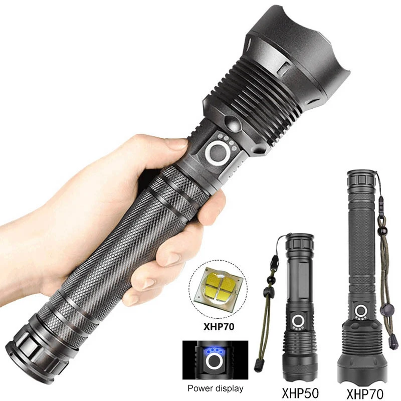 Tactical Flashlight Super Bright LED Flashlight Rechargeable Telescopic Zoom Flashlight Torch Aluminum Alloy