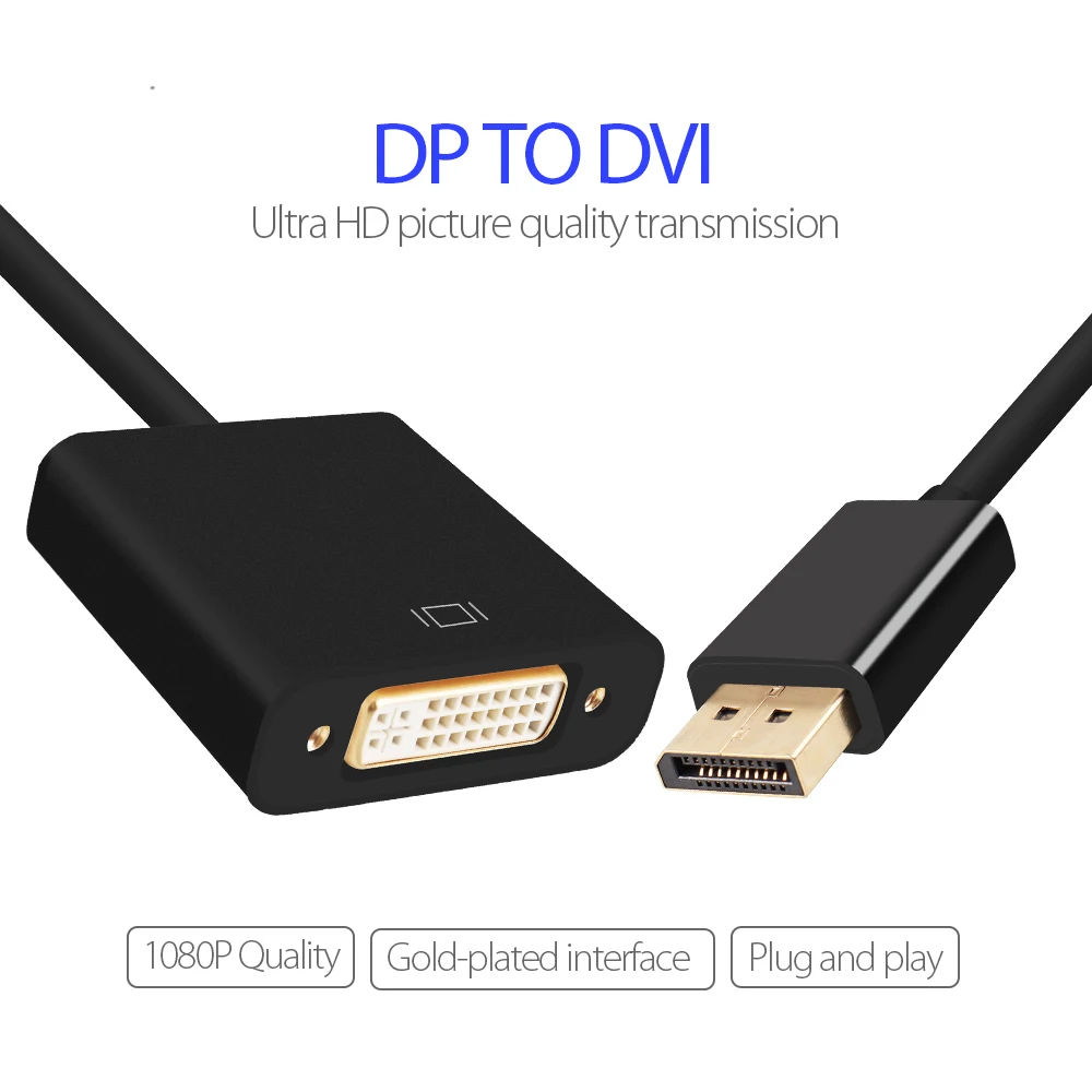 wholesale DP male to DVI female cable 10cm gold plated displayport to DVI adapter for projector HDTV - ANKUX.COM