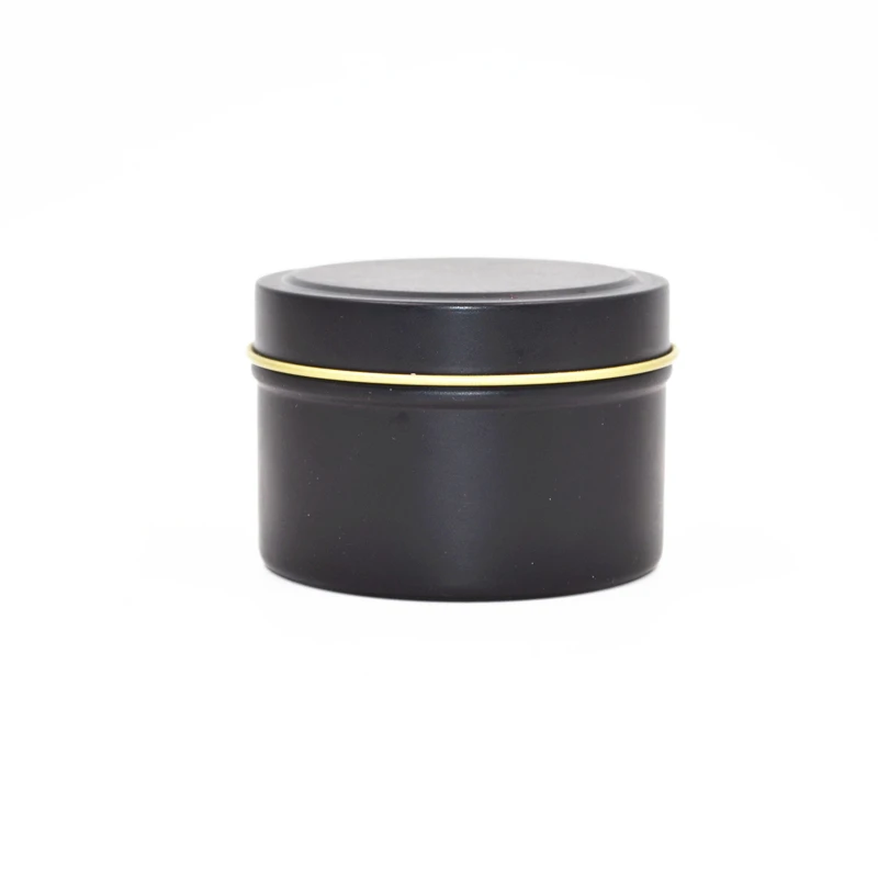 Modern Decorative Metal Wholesale Custom Gold And Black Candle Tin