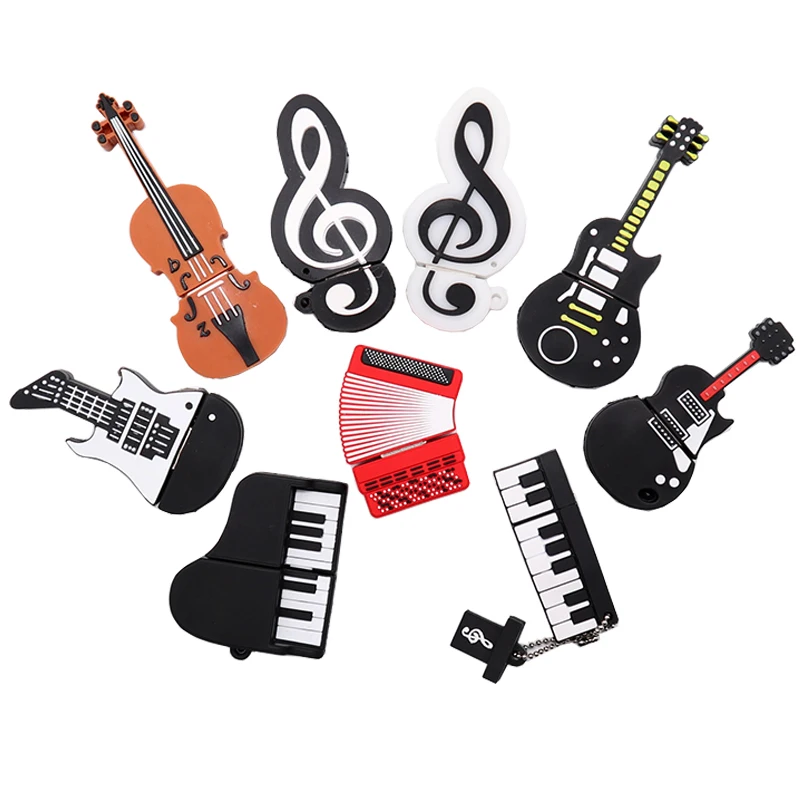 flash drive cartoon instruments piano pen drive 4gb 8gb 16gb 32gb 64gb musical notes memory stick creative guitar pendrive - ANKUX.COM