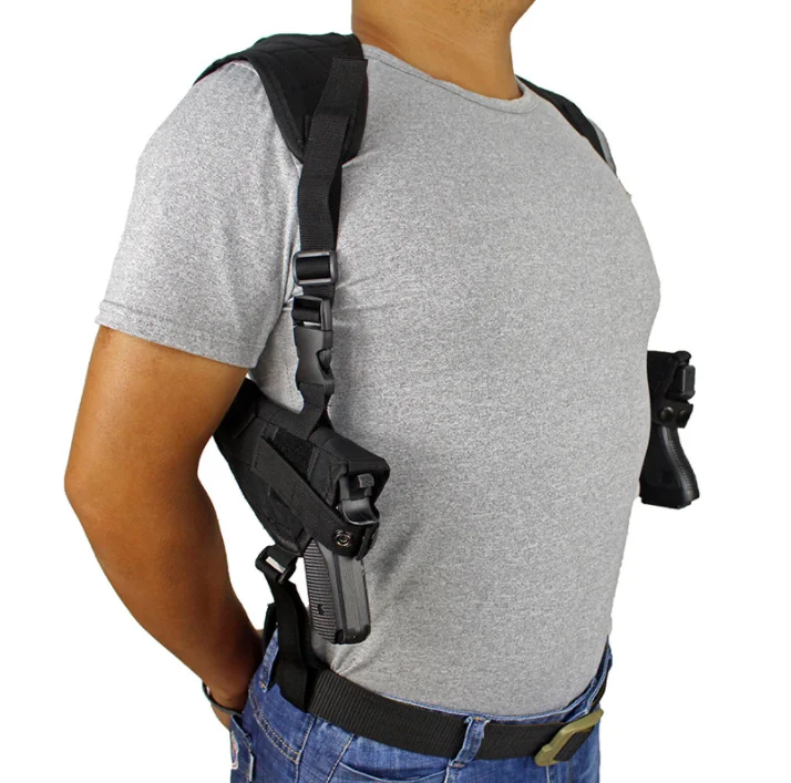 军事黑色隐蔽手枪枪枪套袋带带可调战术狩猎射击腋下枪套袋