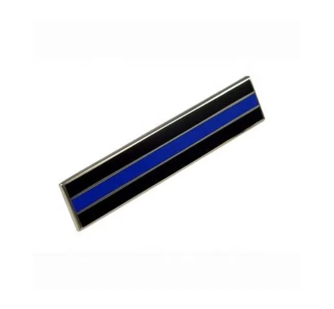 RE Bar Pin Badge in Blue Enamel 