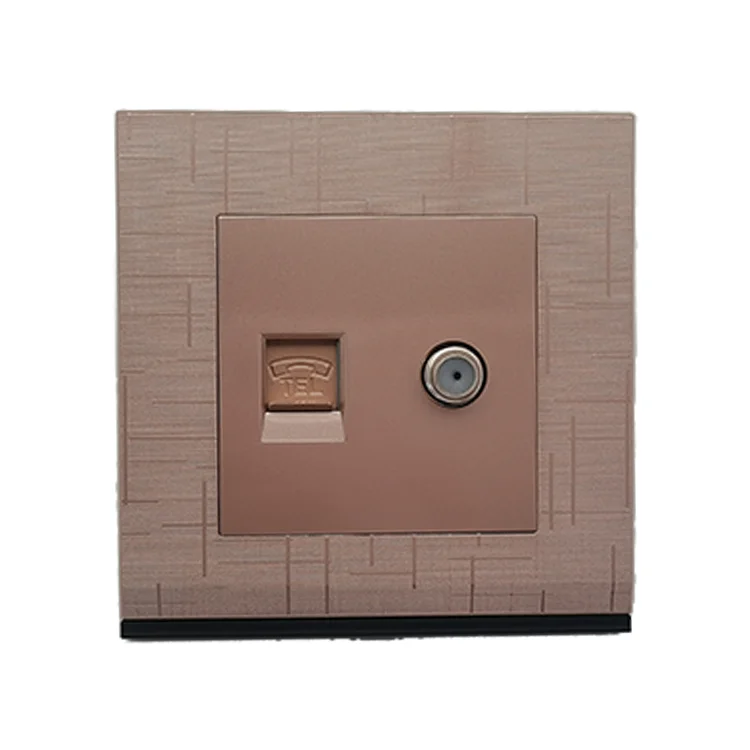 High Quality Customizable Wholesale Push Button Gold Panel Electronic Switch Socket Lighting Door Bell Electrical Wall Switch