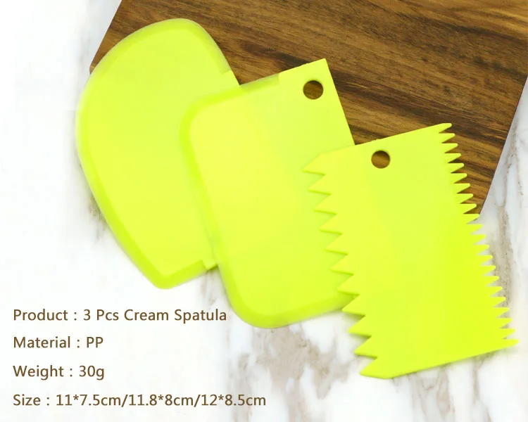 Cake Tool PP 3 Pcs Cream Spatula