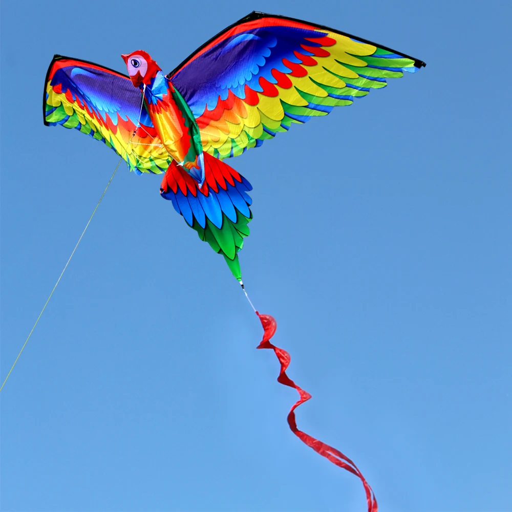 新的户外运动 3d 鹦鹉动物风筝为孩子 