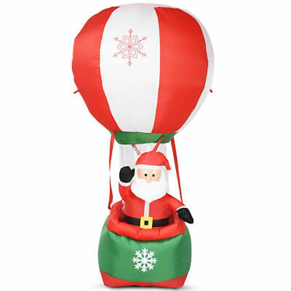 12ft Santa Hot Air Balloon Inflatable Outdoor Holiday Decoration 12ft Santa Hot Air Balloon Inflatable