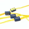 Double Side Design Custom Embossed Name Logo Plastic Seal Lock Hang Tag Ribbon String for Clothing