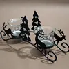 European iron candle holder with deer and tree for Christmas decoration