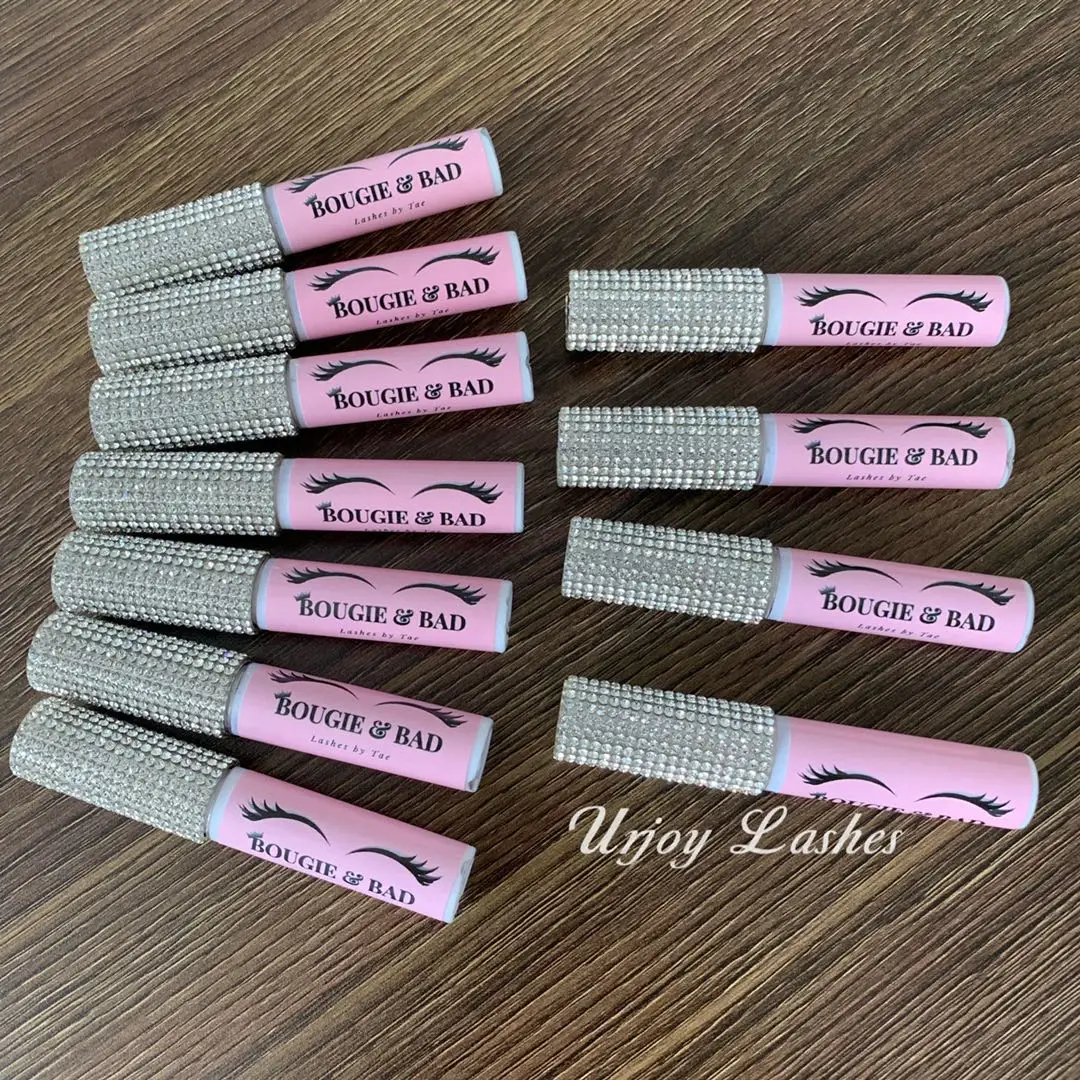 Professional Clear Custom Private Label Eyelash Glue Pink Rhinestone