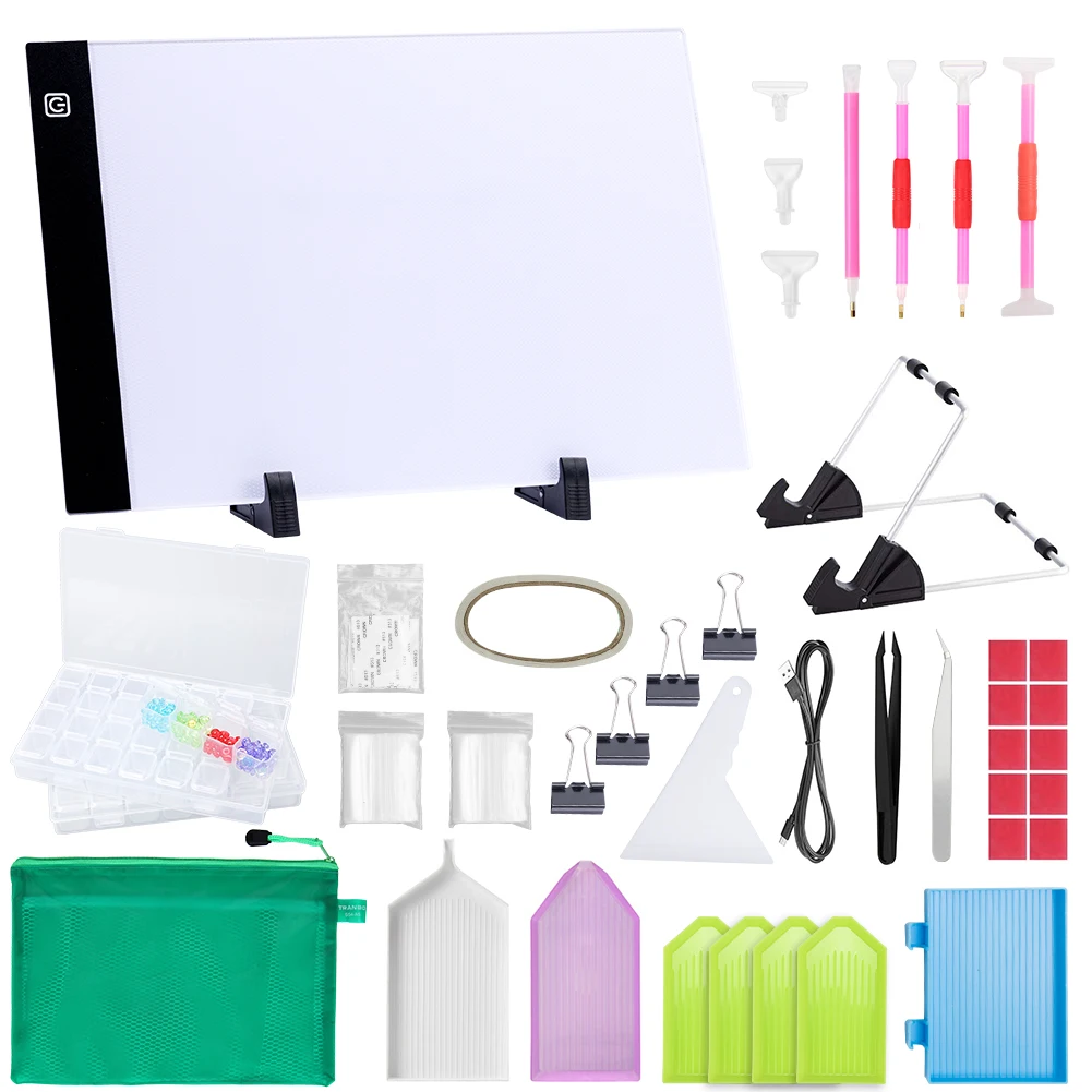 90Pcs Diamond Painting Kit LED Art craft Tracing Light Table for Artists,Drawing, Sketching