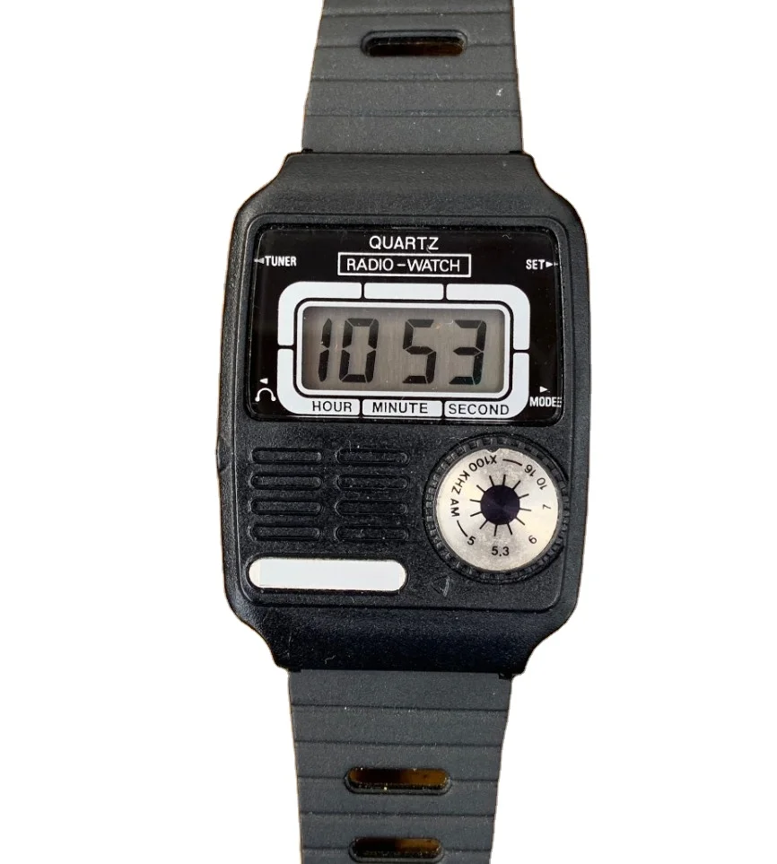 Custom Am Broadcasting Radio & Lcd Quartz Digital Wristwatch Led ...