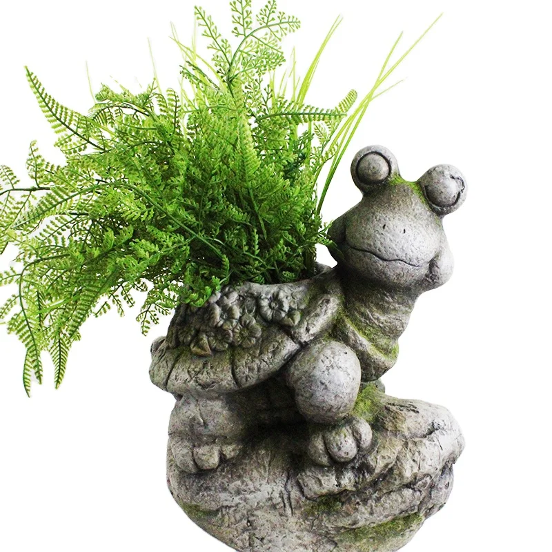Mini Résine Animal Plante Pot Mignon Tortue Fleur Jardin Décoration Plante