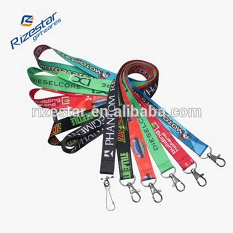 Custom Printed Polyester Neck Promotional Lanyards With Badge Reels 