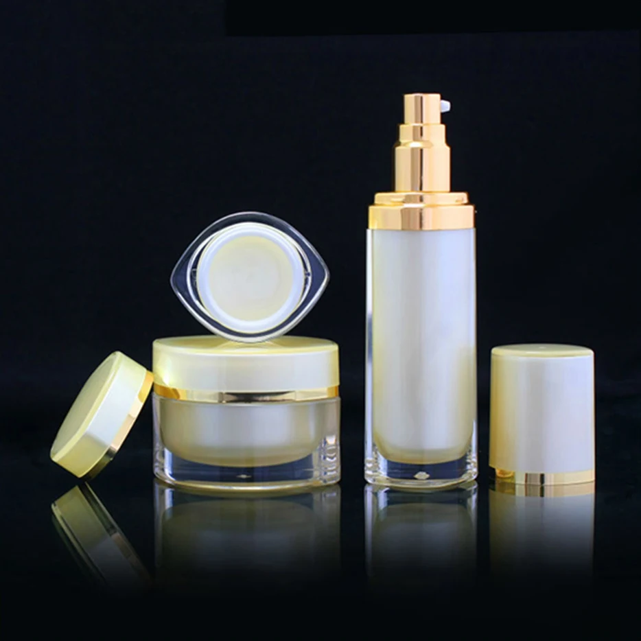 Wholesale Round Cosmetic Jars And Bottles Skin Care Set Packaging Buy