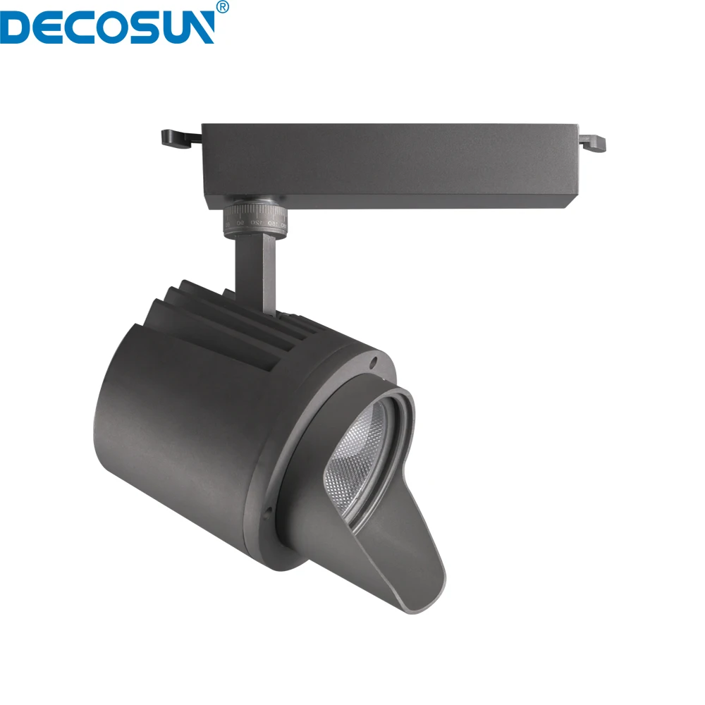 Elegant design have heat sink fin track lighting 15W 25W 35W high quality COB track light CRI90 355 degree LED light