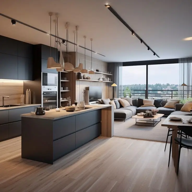 Modern Black and White Luxury Lacquer Kitchen Island With Marble ...