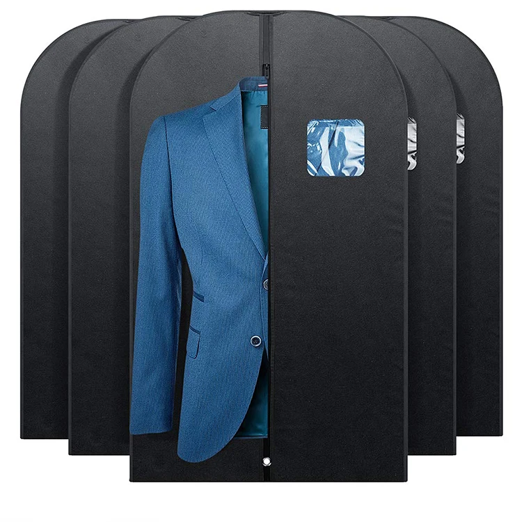 
High quality breathable non-woven fabric garment suit bag with clear window 