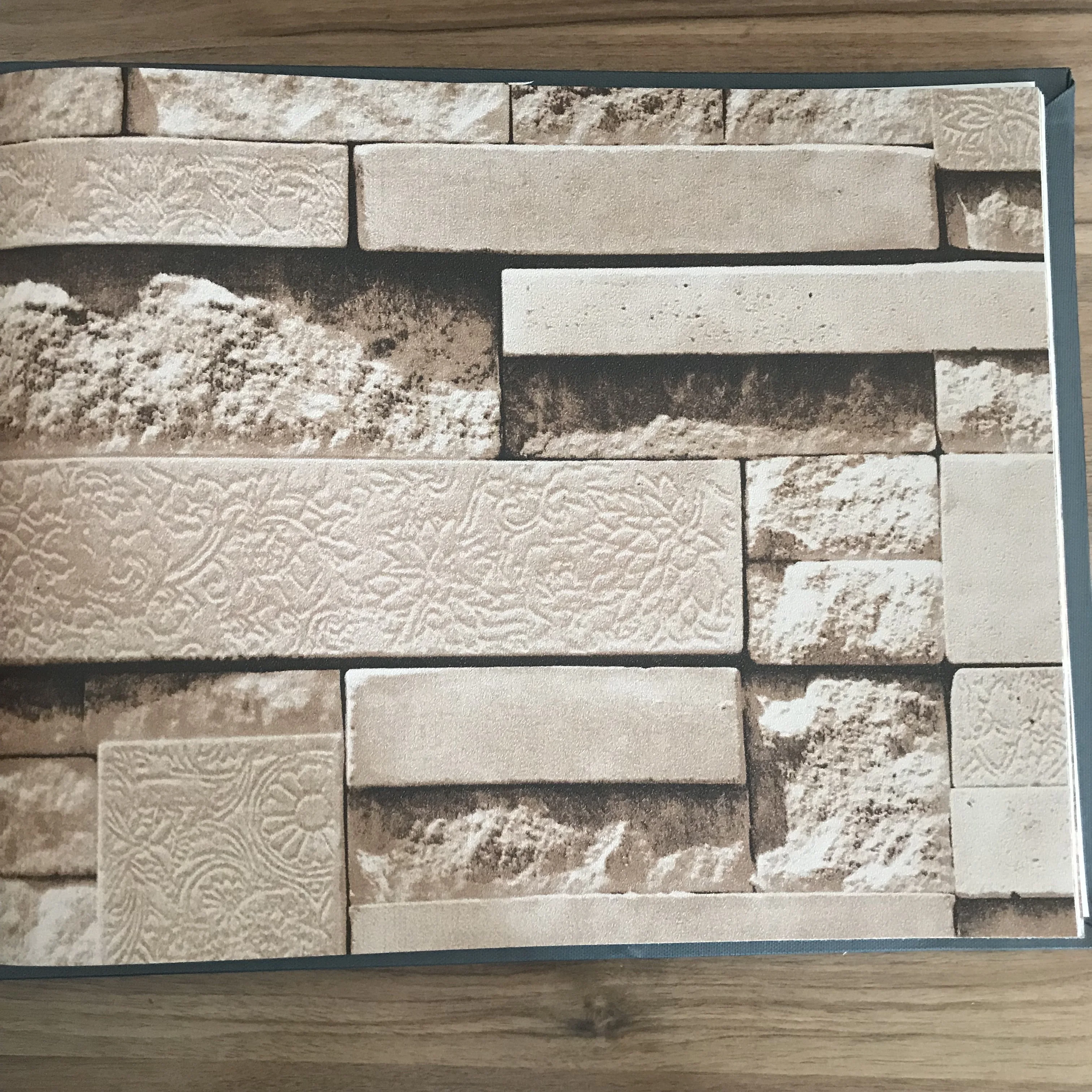 3D Vinyl Split Face Tile Brick Effect Wallpaper Washable Vinyl Natural Stone