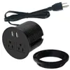80mm cut hole In desk power and USB desk grommet socket/Recessed Table Power Outlet with 2 US Plugs & 2 USB Charging Ports