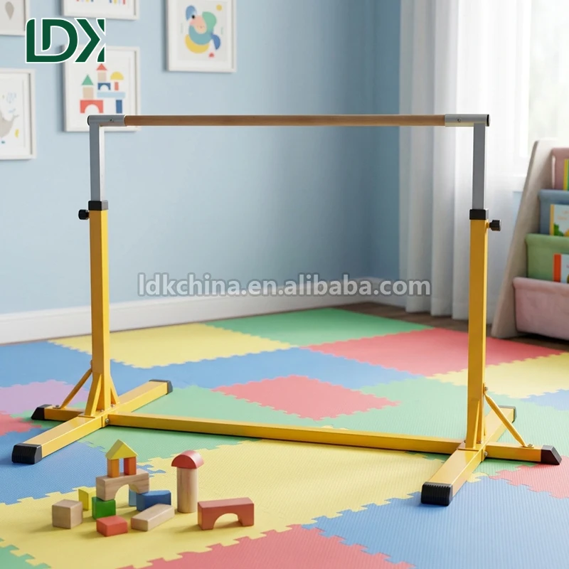 Professional Gymnastics Kids Horizontal Bar for Home Training and Adjustable Height Junior Horizontal Bar Set