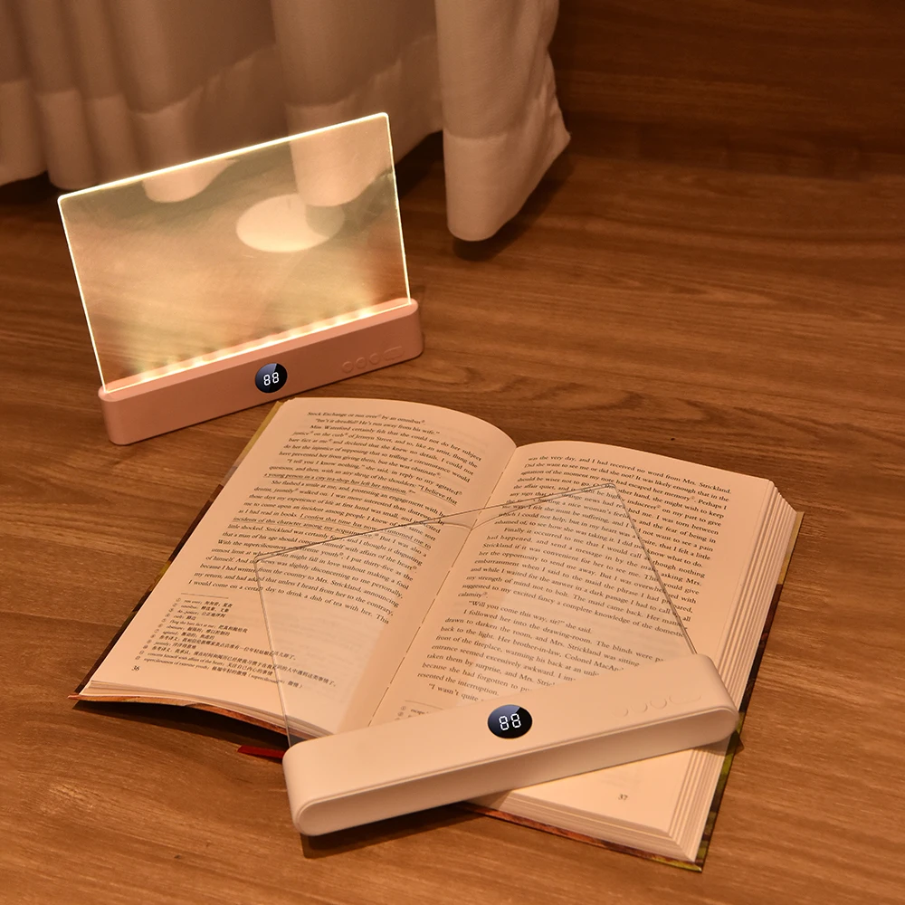 Rechargeable LED Book Page Light – 3 Colors, Timer, Dimmer – Flat Panel For Night Reading