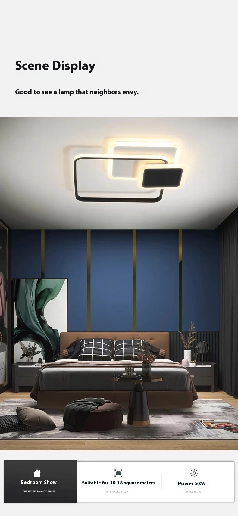 product luxury led ceiling light 6000k cct cozy simple modern design with iron base for bedroom childrens living room ac ip44 acrylic540-3