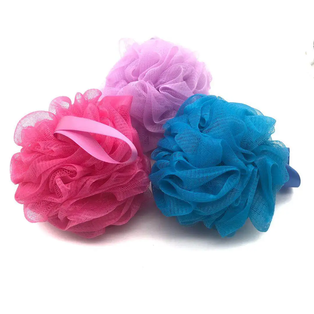 Super Soft Ecofriendly Cleaning Pe Loofah Single Color Mesh Shower