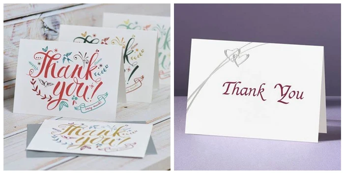 Custom high quality Black greeting card , embossing gold foil stamp thank you card