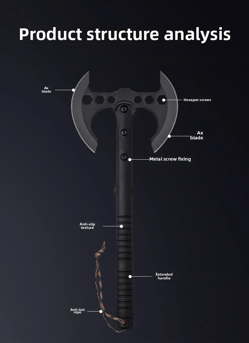 Survival Tactical Axe – Buy Online in Bangladesh | FineNpick 10 Multifunctional Outdoor Survival Camping Double Blade Stainless Steel 40cm Self-Defense Tactical Hand Tomahawk Mountain Engineer
