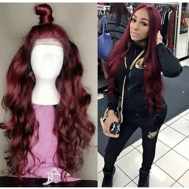 1b/99j burgundy red ombre short human hair wigs