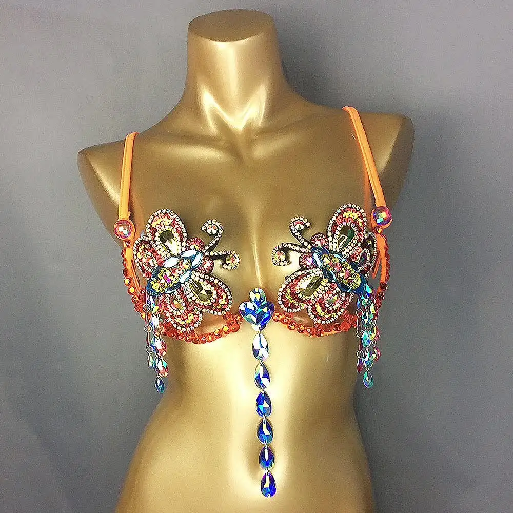 オレンジ カーニバル衣装 ビーズ装飾 Ha259bcabd2334e13ac1e2d6d0e4e3