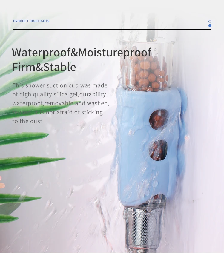 Adjustable Silicone Shower Head Holder Sunction With Vacuum Suction Cup For Handheld Shower Head