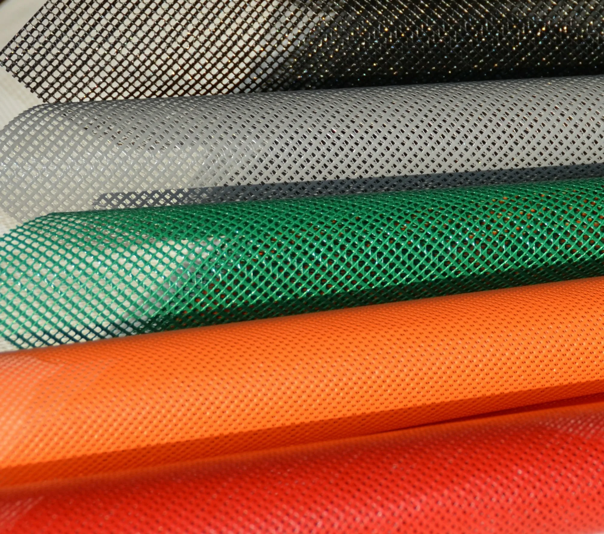 colorful PVC Mesh Fabric pvc coated polyester mesh fabric woven B1  fireproof anti-uv