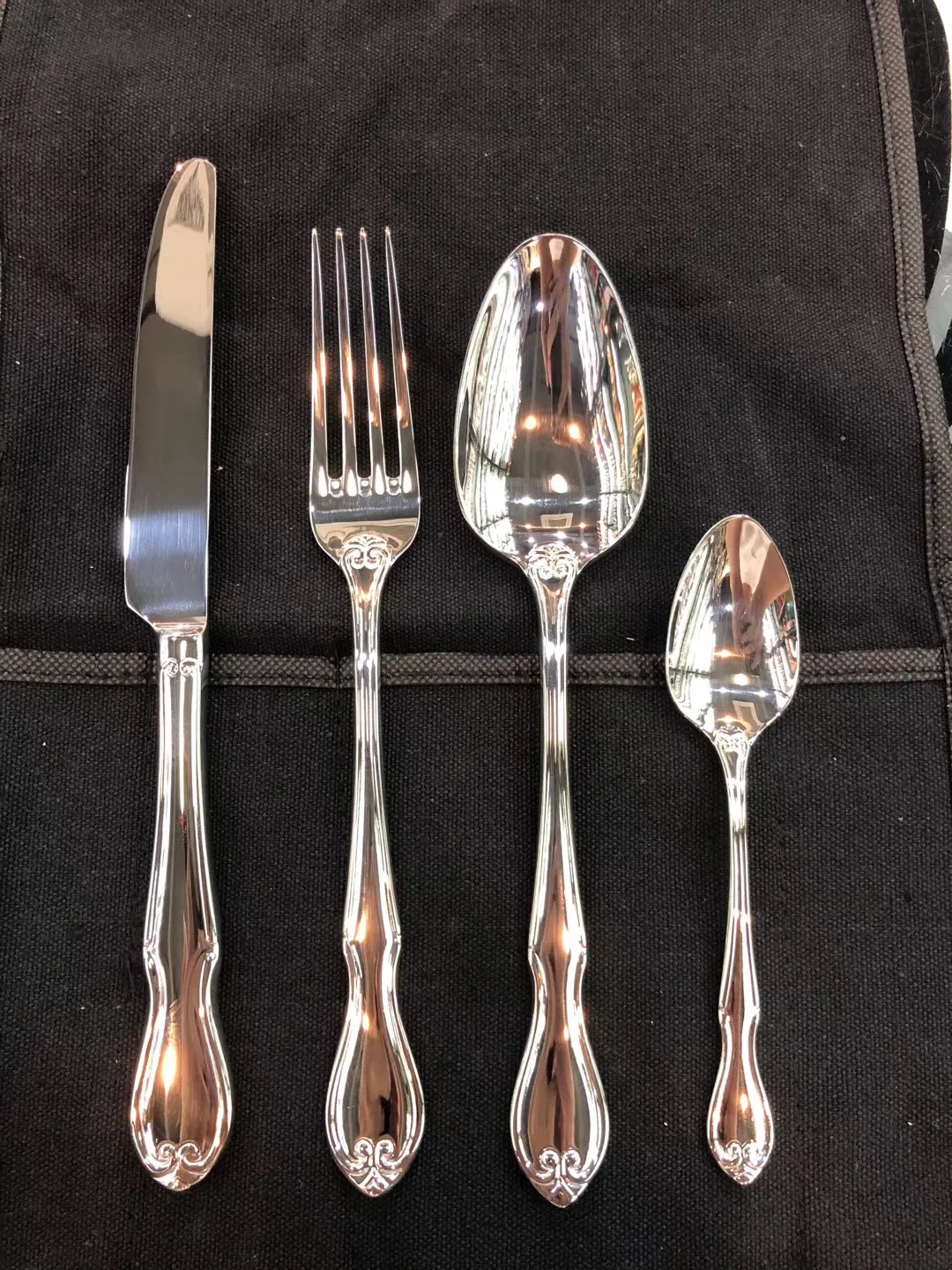 Retro 18/10 Luxury Flatware Knife Fork Spoon Banquet Event Silver Mirror Elegant Hotel Wedding
