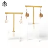 Acrylic Based T Shape Earring Display Stand With Holes Metal Earring Holder Organizer Jewelry Display Rack for Retail Store