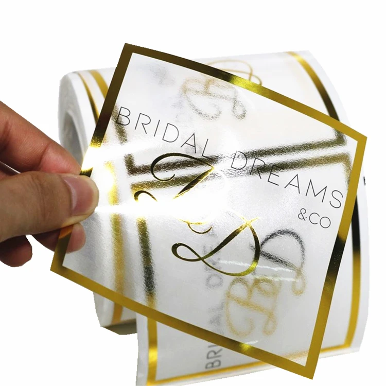 定制金箔标志贴纸透明乙烯标签模切贴纸清晰感谢圆形贴纸印刷