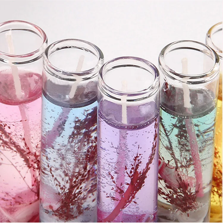 Glass Bottles Ocean Theme Smokeless Jelly Wax Wedding Gel Candles Exquisite