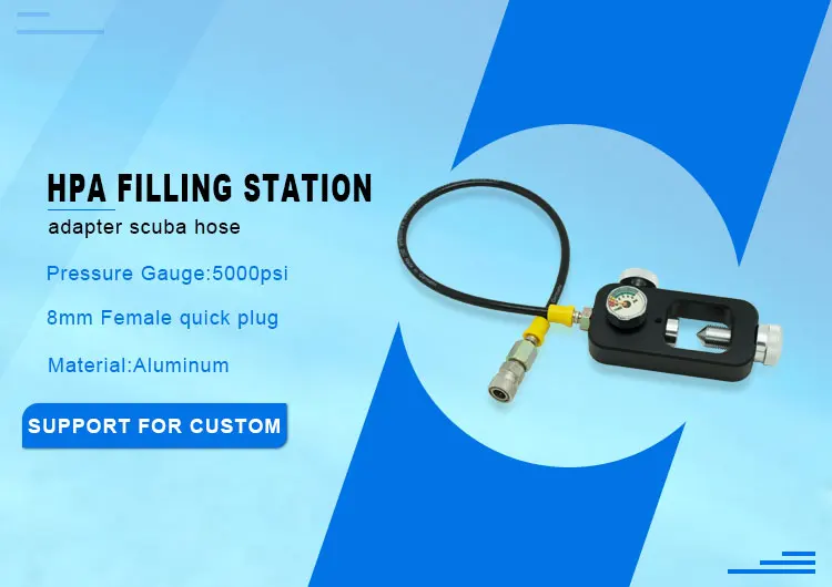 Hpa Tanque Llenar Estación Presión Adaptador Buceo Con 15 Pulgadas